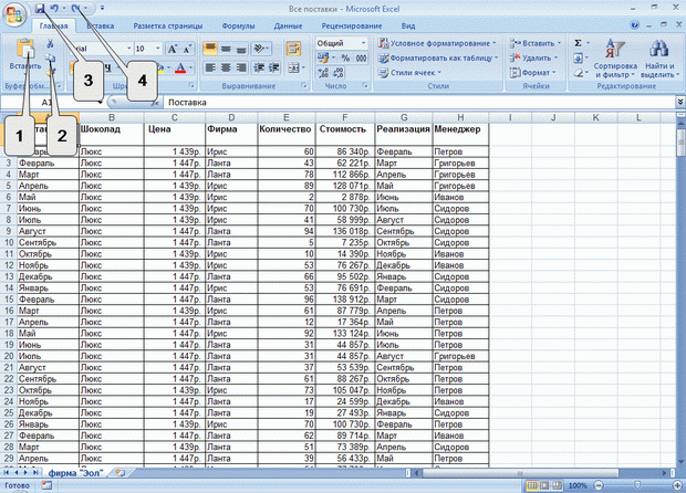 Тестовые задания по программе Excel 2007