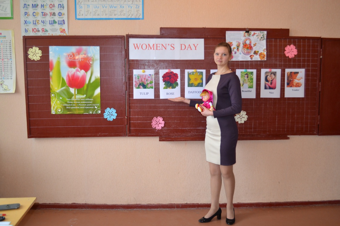 Урок английского языка в 3 классе на тему:Международный женский день