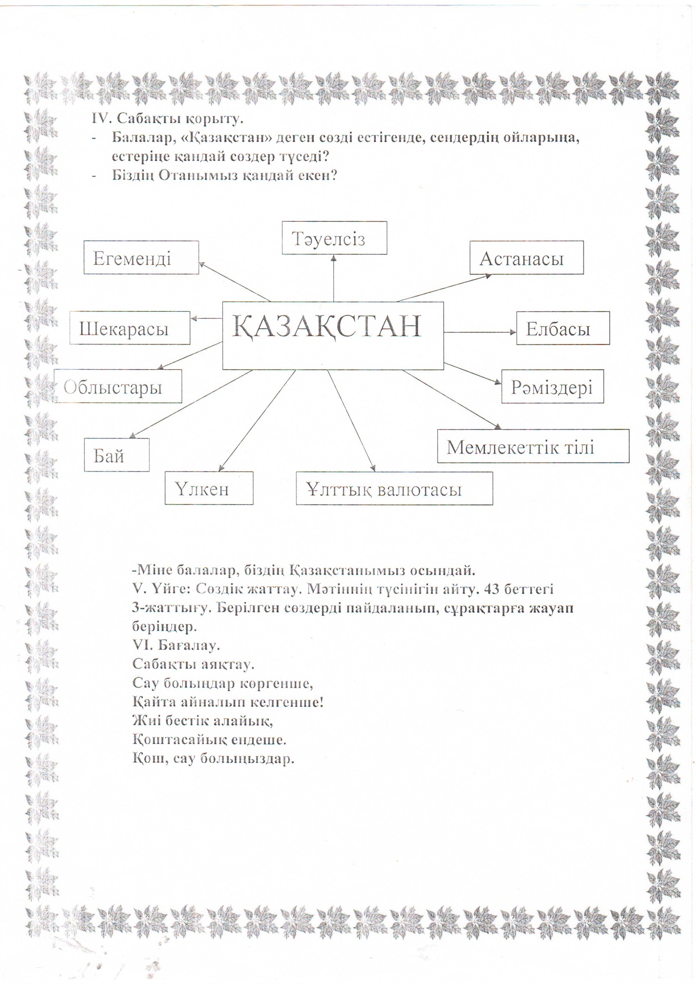 Урок на тему Қазақстанның астанасы (4-сынып)