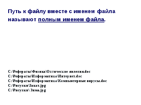 Открытый урок по теме: «Файлы и файловая система»