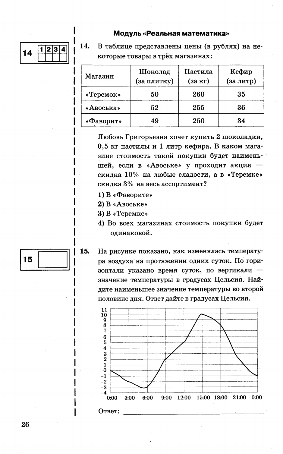 Типовые тестовые задания по математике