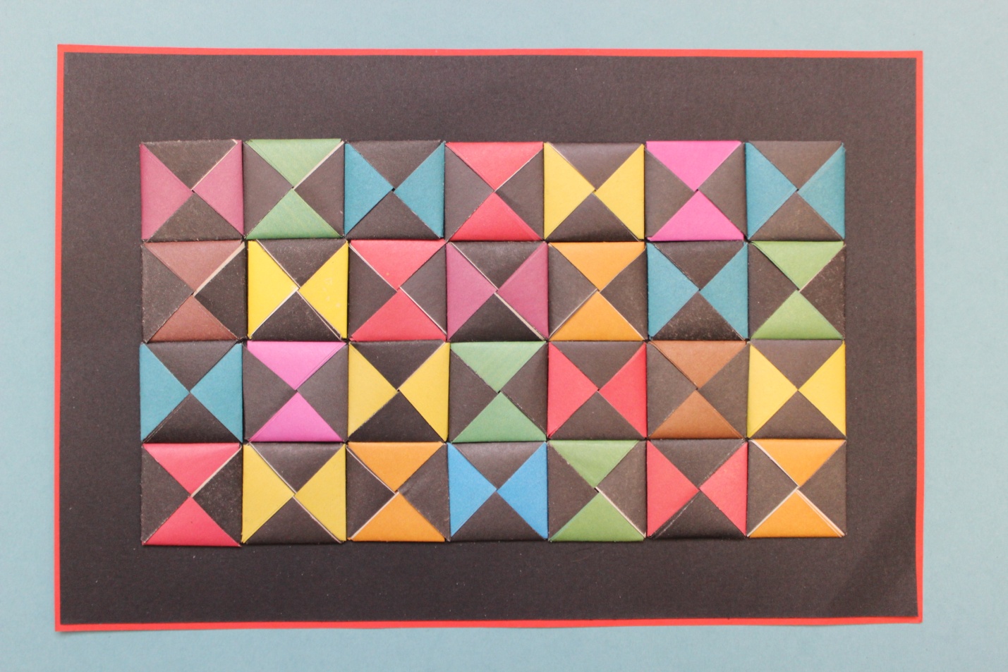 Занятие для детей детского сада Покрывало Орын тябу в технике оригами.