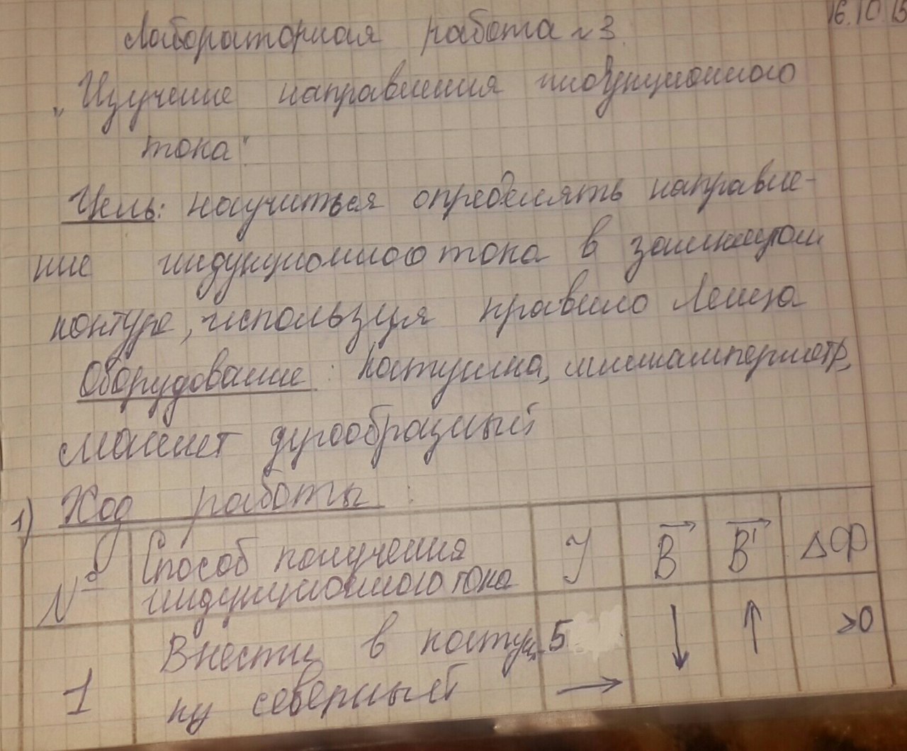 Готовая лабораторная работа по физике на тему Изучение направления индукционного тока