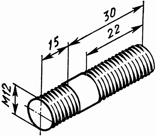 Шпилька м8 чертеж dwg