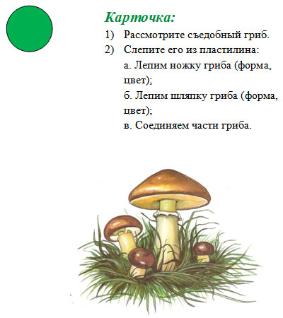 Разработка урока по трудовому обучению Лепка грибов из пластилина