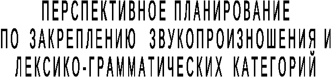 Перспективное планирование по закреплению звукопроизношения и лексико-грамматических категорий в процессе формирования у детей элементарных математических представлений