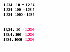 Разработка урока 5 класс Умножение и деление десятичных дробей на 10,100,1000...