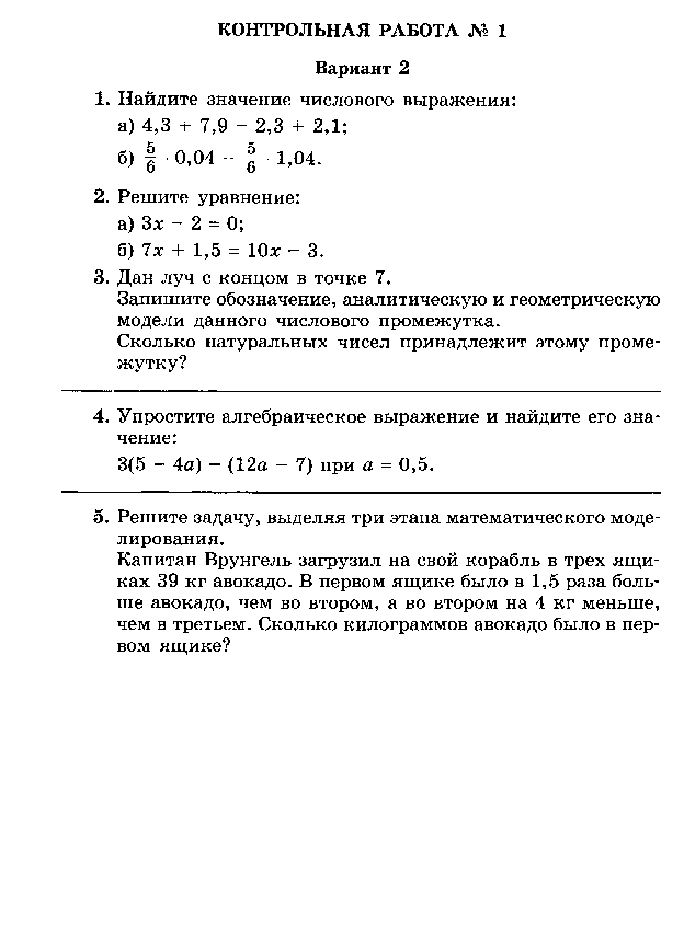 Программы по математике Алгебра 7 класс