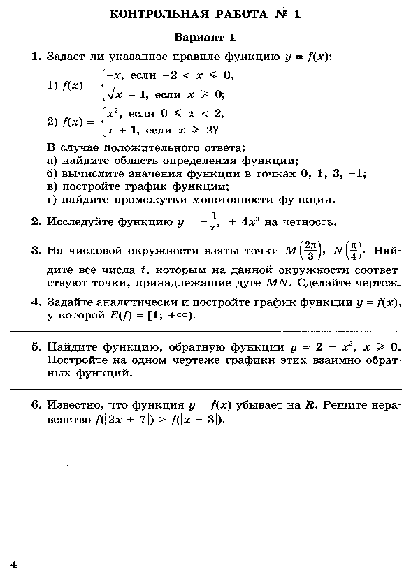 Программы по математике Алгебра 7 класс