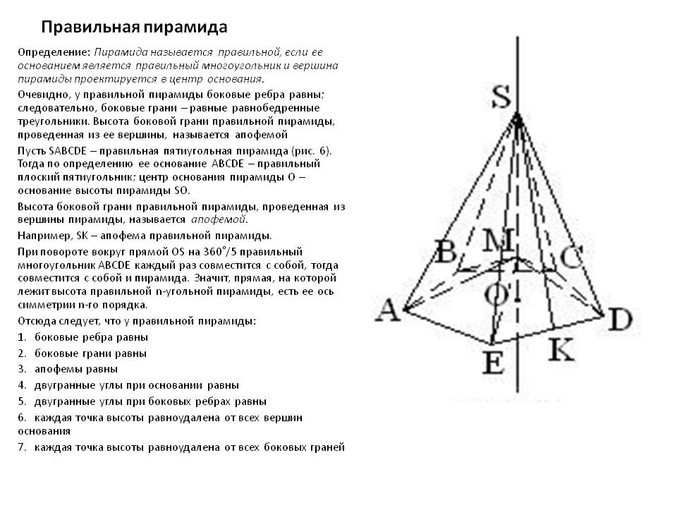 Урок геометрии На тему: Развертка пирамиды и площадь поверхности