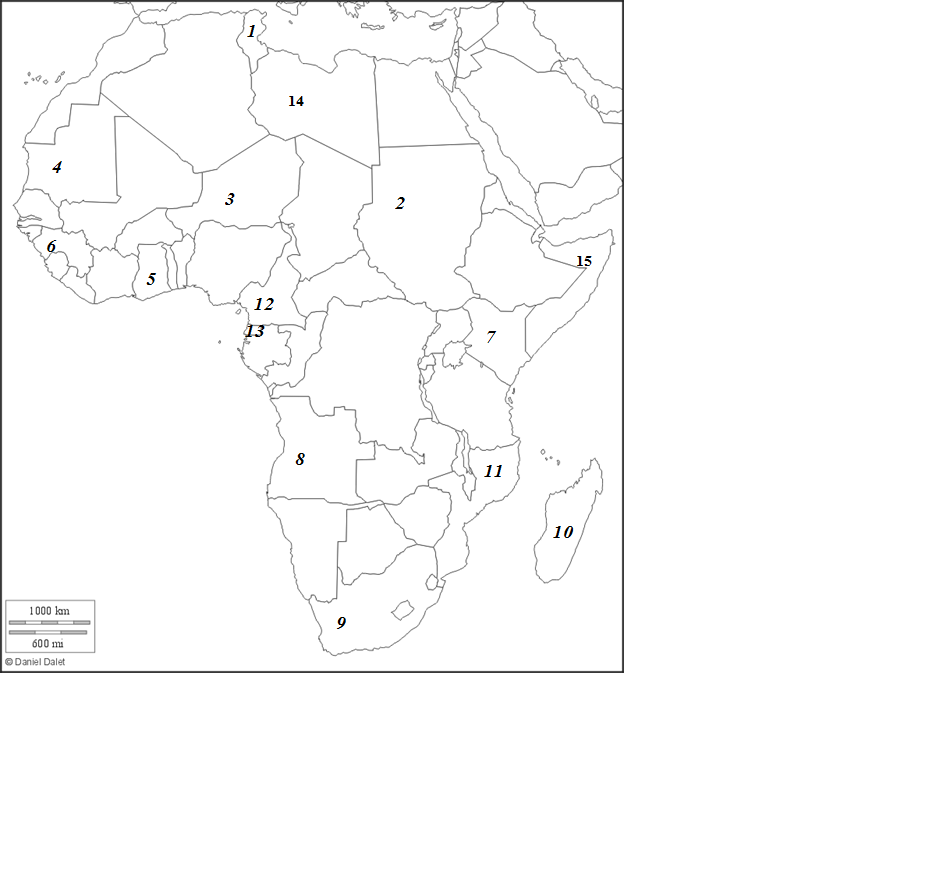 Карта африки без названий
