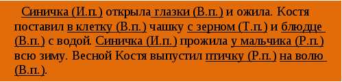 Разработка урока по русскому языку Учимся различать падежи имен существительных. Технология БиС