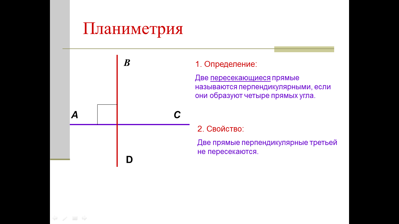 Каким символом обозначают перпендикулярные прямые