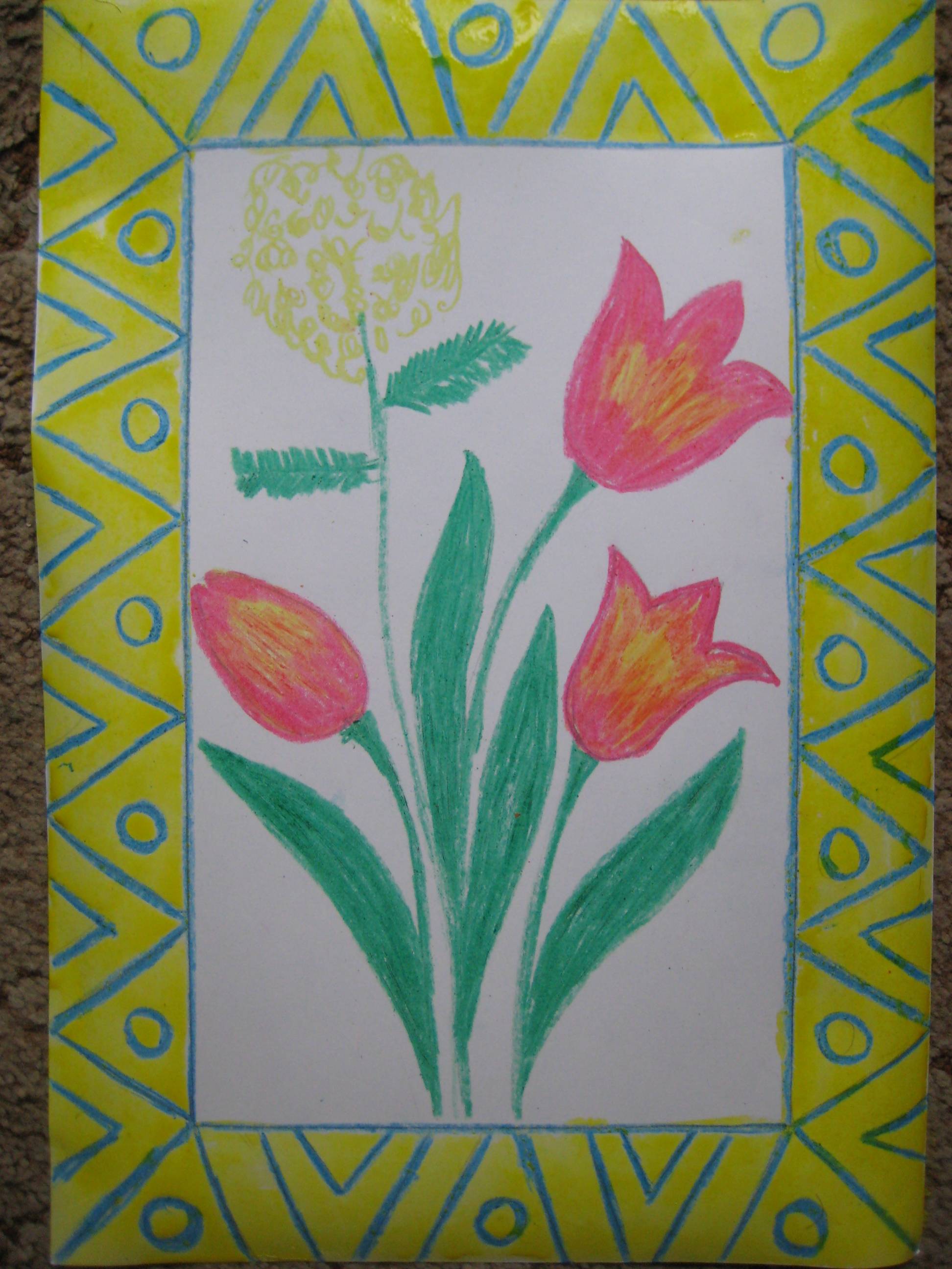 Рисунок в цвете на тему 8 марта