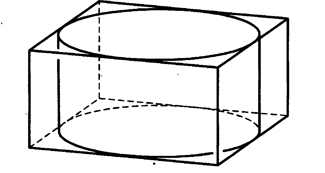 Прямоугольный параллелепипед описан около цилиндра высота. Цилиндр вписан в прямоугольный параллелепипед. Цилиндр врезанв параллелепипед. Прямоугольный параллелепипед в цилиндре. Куб вписан в цилиндр.