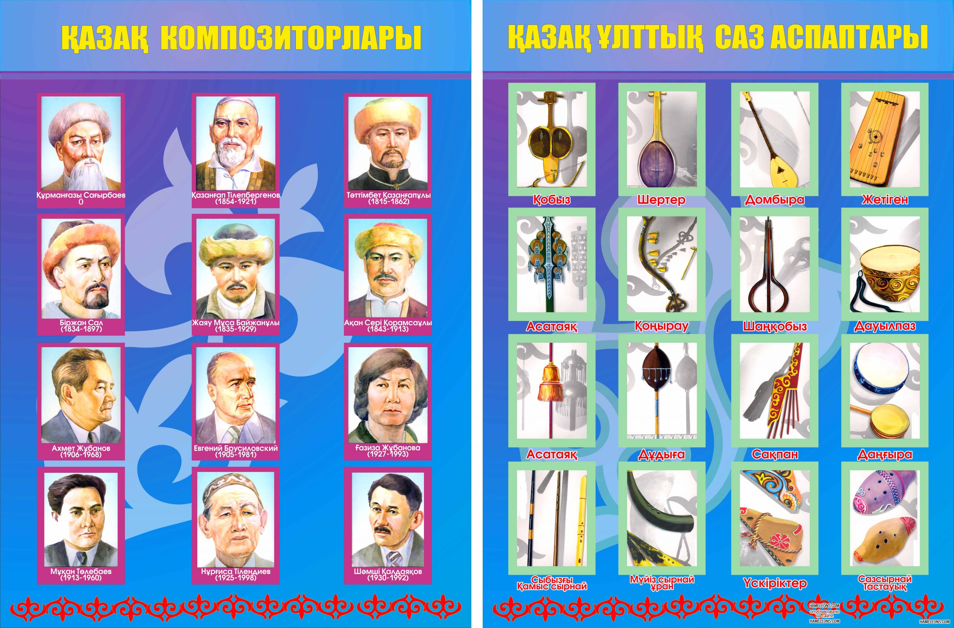 Казахские музыкальные инструменты картинки с названиями