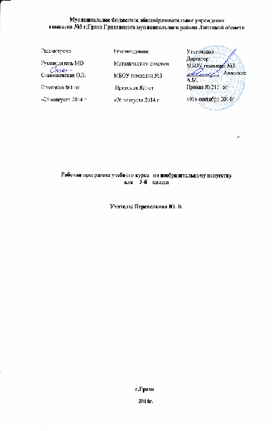 Рабочая программа по изобразительному искусству 3б