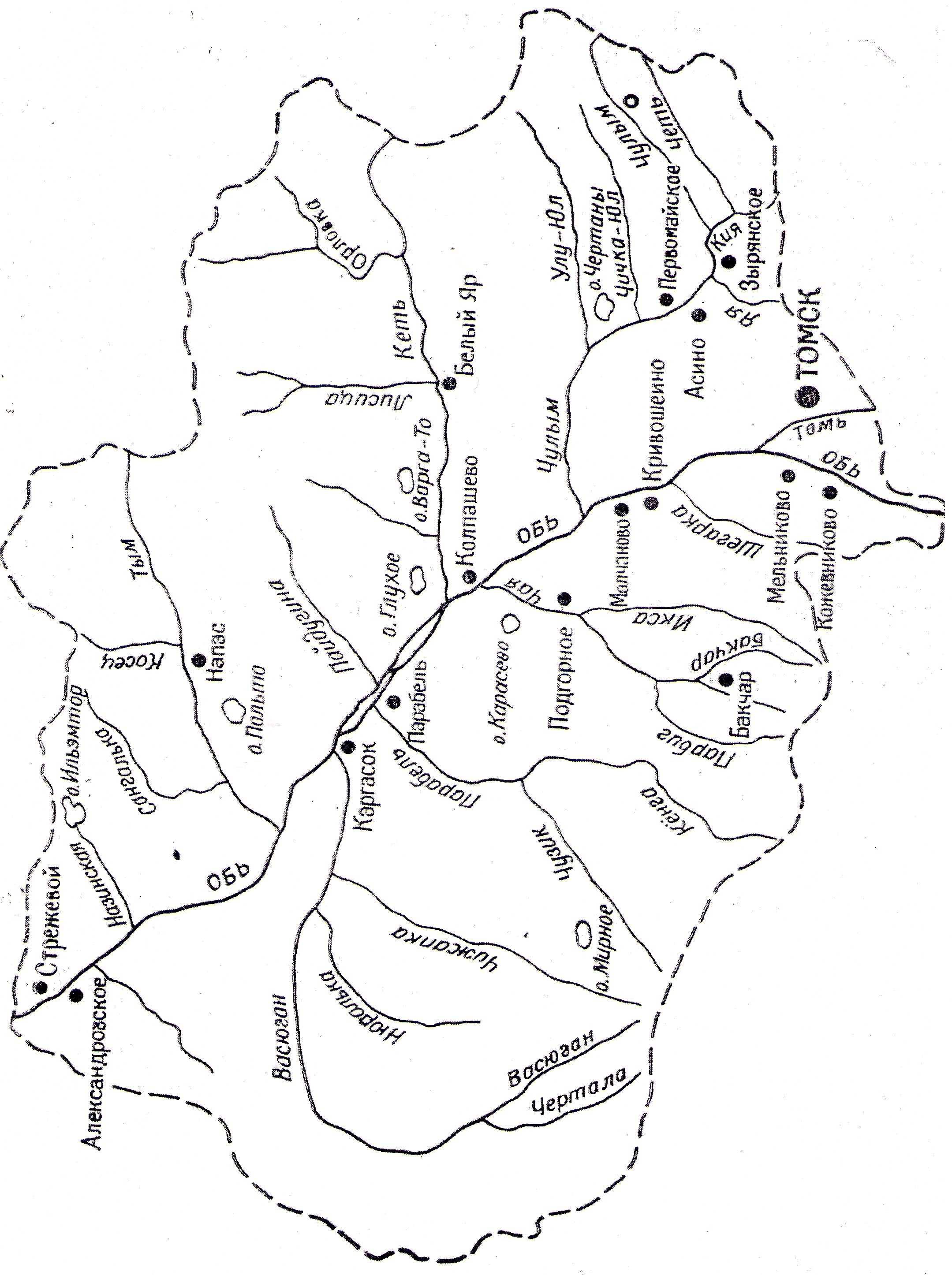 Карта водоемов томской области