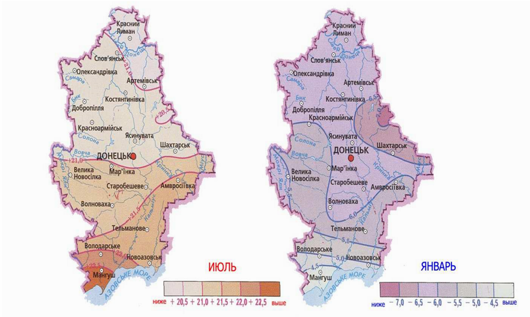 Карта донецкого региона