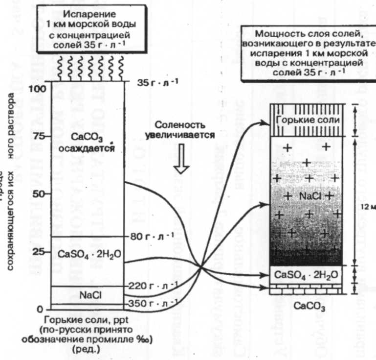 Осаждение соли. Содержание солей в морской воде.