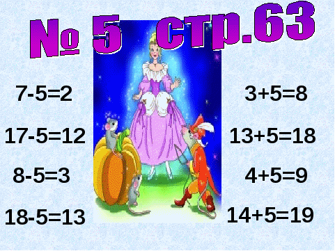 Открытый урок по математике на тему Прибавление и вычитание числа 5