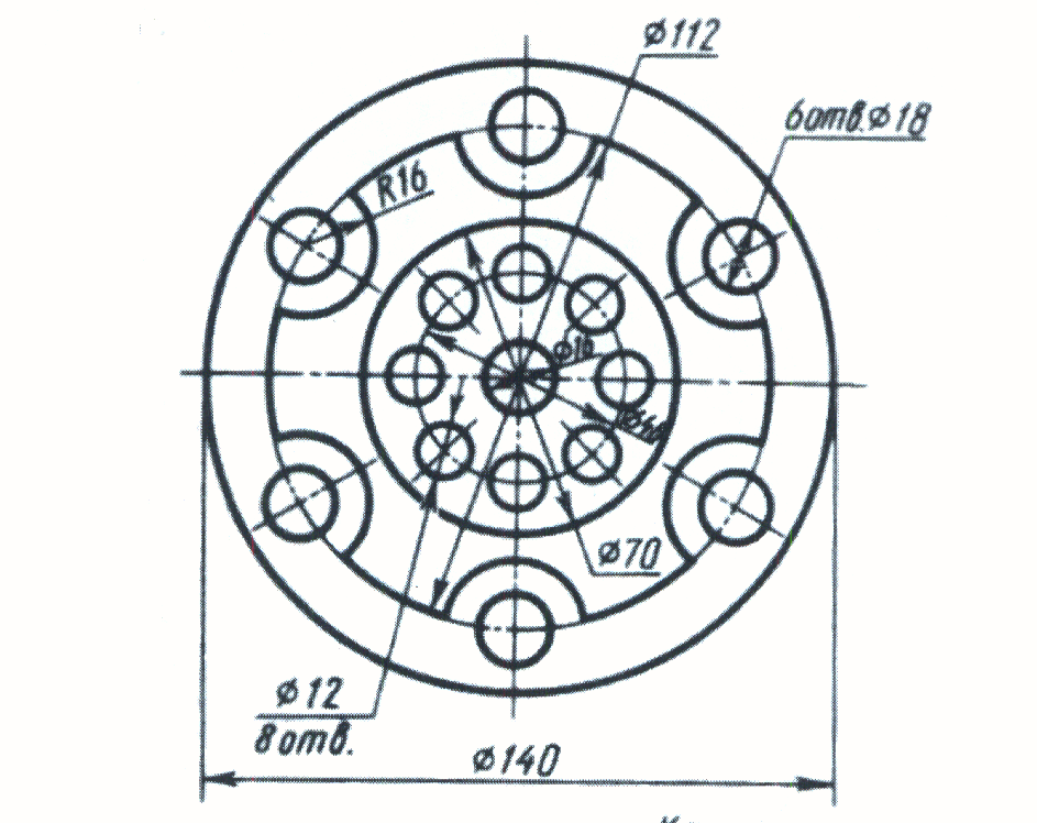 Круги 6 отверстий. Фланец 6 отверстий чертеж. Крышка компас 3d чертеж. Деление окружности чертеж. Деление окружности на равные части Инженерная Графика.