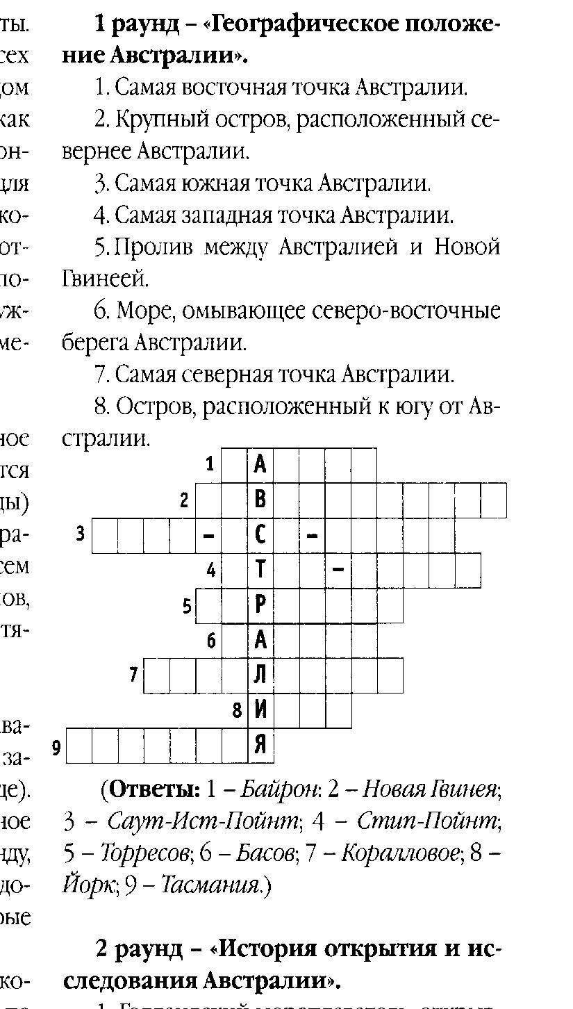 Тематическое тестирование Австралия (7 класс).