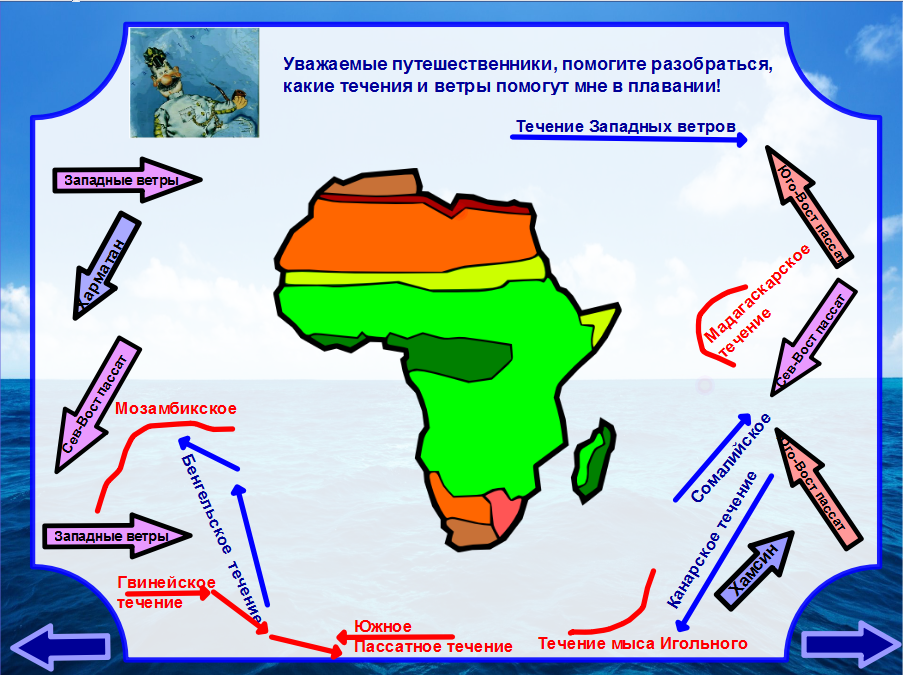 Урок обобщающего повторения в игровой форме Путешествие по Африке с капитаном Врунгелем в программе ActivInspire для Activeboard