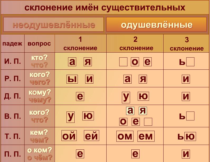 Урок по русскому языку по теме «Имя существительное»