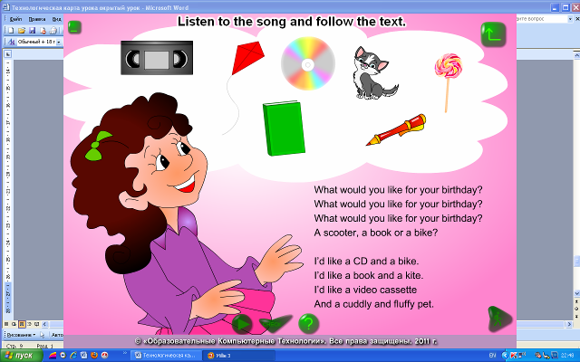 Технологическая карта к уроку английского языка День рождения