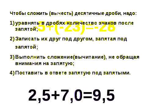 Конспект урока по математике 5 класс по теме Сложение десятичных дробей