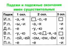 Урок русского языка в 5 классе Склонение имен существительных