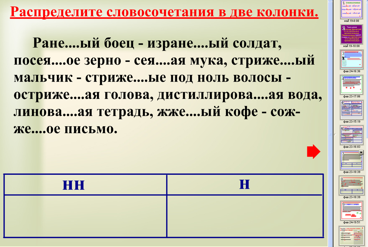 «Отличие причастий от отглагольных прилагательных.