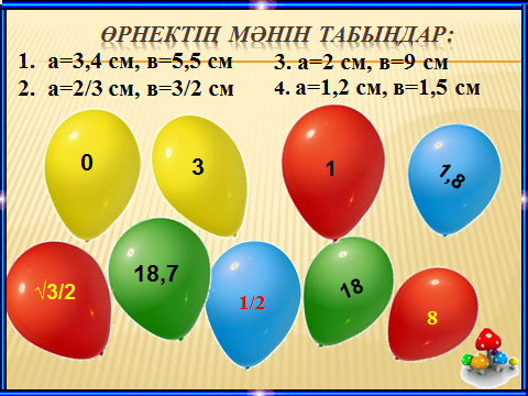 Тіктөртбұрыштың ауданы 8 сынып