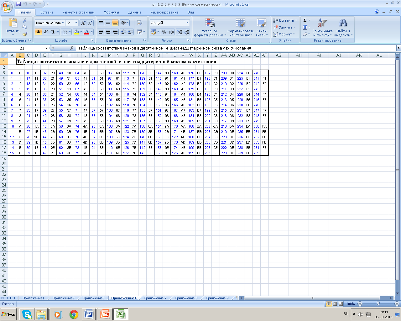 Перевод и арифметика в позиционных системах счисления с помощью таблиц Excel.