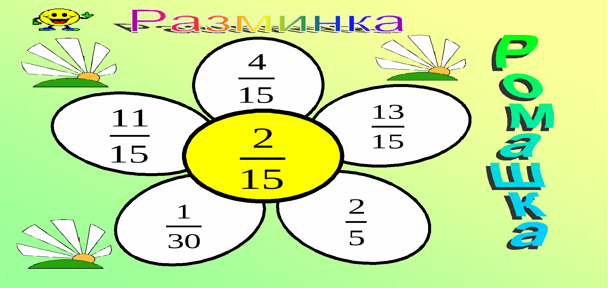 Открытый урок по математике на тему: Обыкновенные дроби