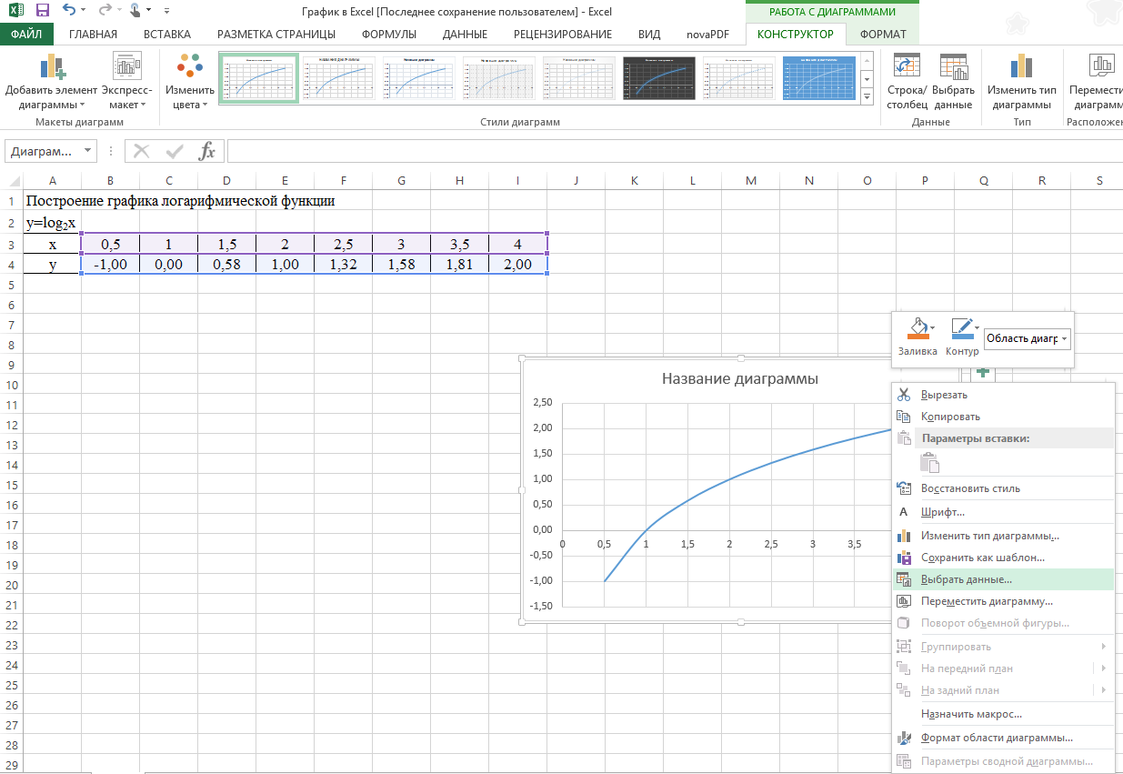 Последний excel. Логарифмический график в excel. График логарифмической функции в excel. Логарифмическая функция в excel. Как перевернуть график в excel.