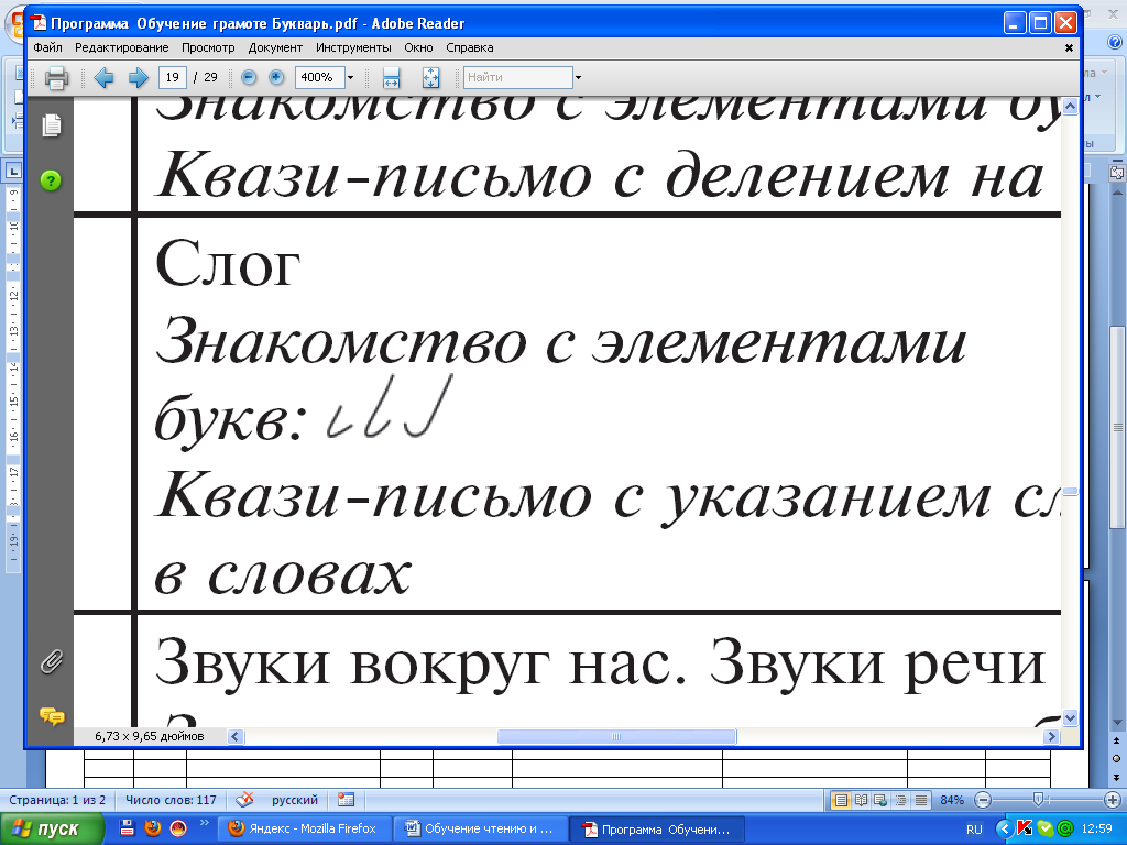 Рабочая программа по русскому языку 1 класс УМК Гармония