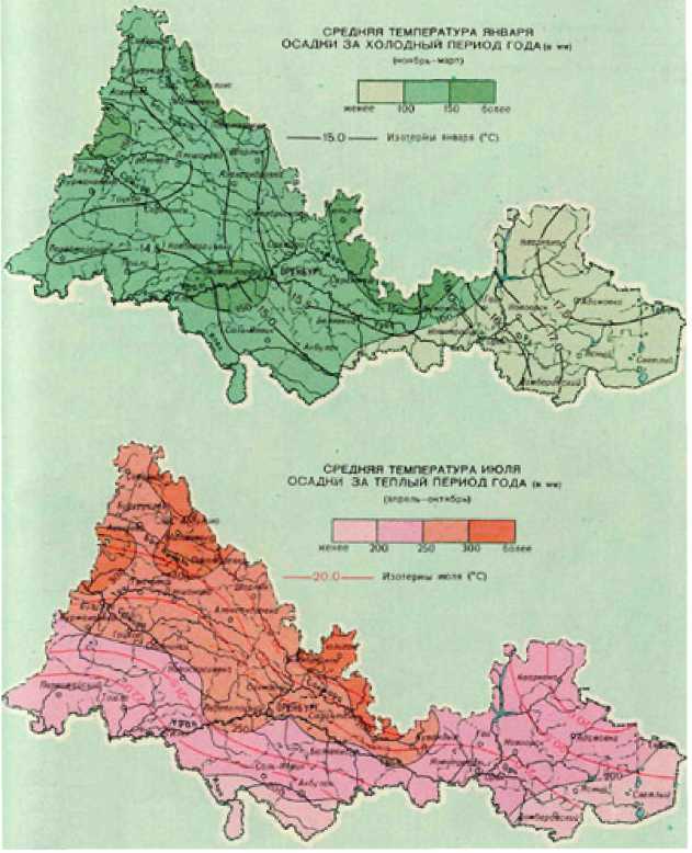 Климатическая карта оренбургской области